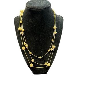 Avon  Goldtone Multi-Strand Necklace with filigree bead Design NIB vintage 2006
